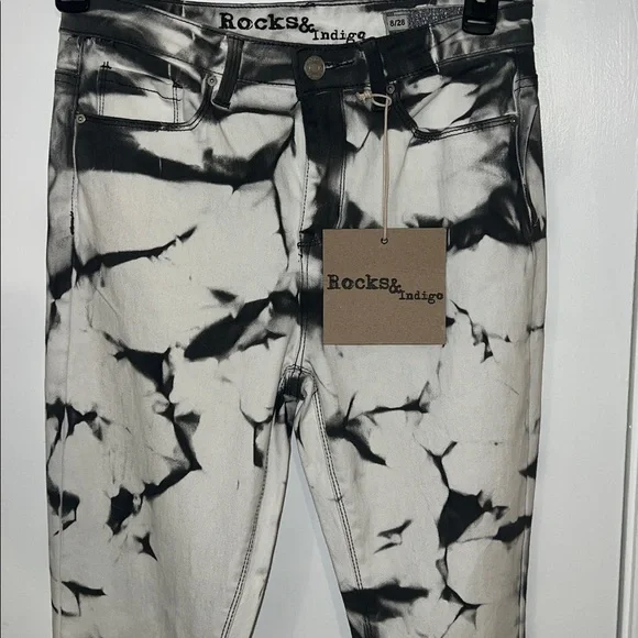 NWT ROCKS&INDIGO Black and White Tie-Dye Jeans - Picture 4 of 4